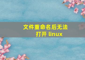 文件重命名后无法打开 linux